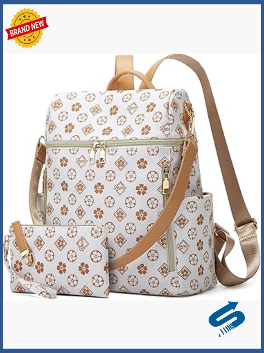 PU Leather Convertible Backpack Purse for Women - Travel Satchel Handbag
